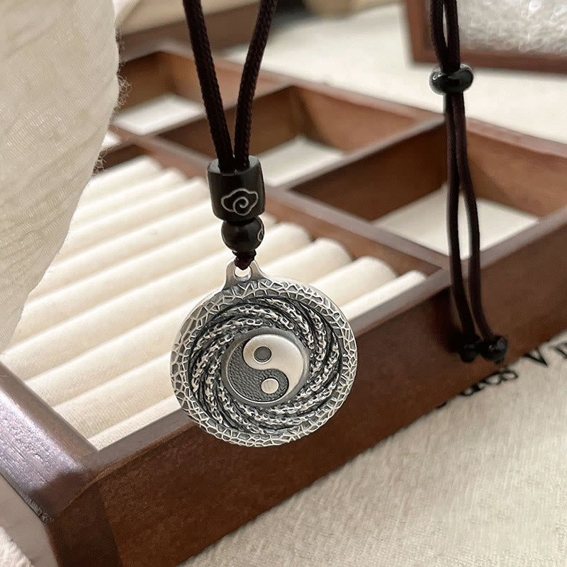 Buddha Stones999 スターリングシルバー 太極 陰陽 八卦 デザイン 山の幽霊 お金を使うネックレス ペンダント - image 16