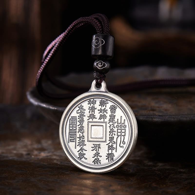 Buddha Stones999 スターリングシルバー 太極 陰陽 八卦 デザイン 山の幽霊 お金を使うネックレス ペンダント - image 2