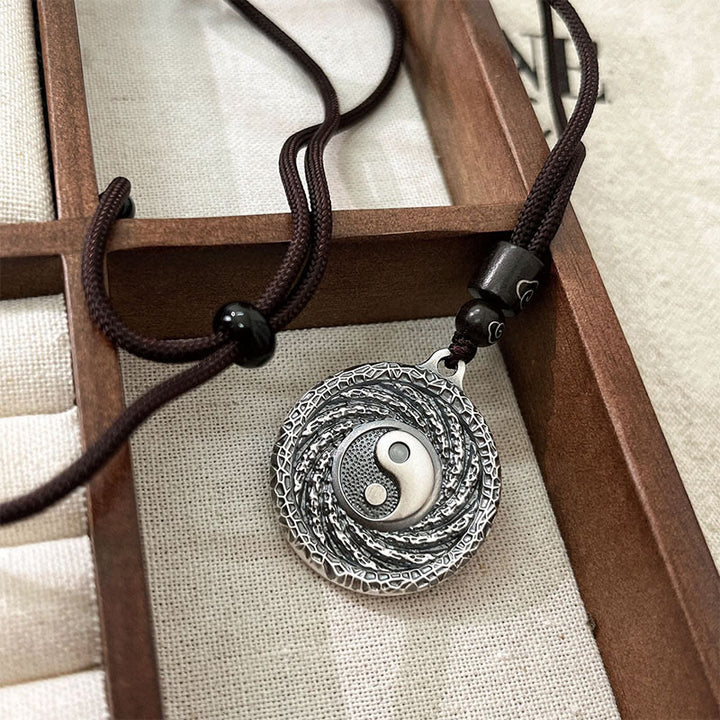 Buddha Stones999 スターリングシルバー 太極 陰陽 八卦 デザイン 山の幽霊 お金を使うネックレス ペンダント - image 17