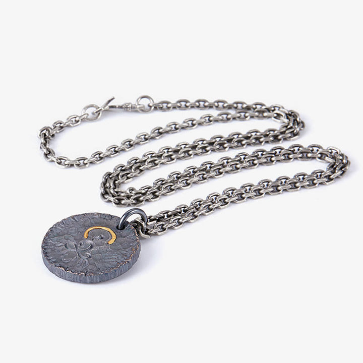 Buddha Stones999スターリングシルバー 999ゴールド 925スターリングシルバー 仏像 蓮のネックレスペンダント - image 9