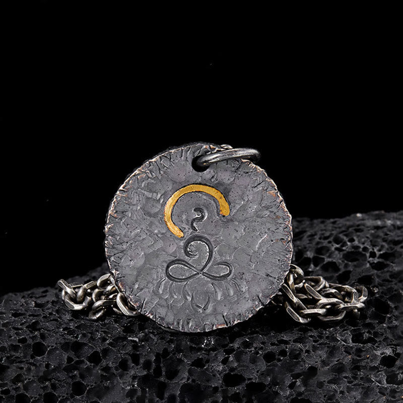 Buddha Stones999スターリングシルバー 999ゴールド 925スターリングシルバー 仏像 蓮のネックレスペンダント - 999スターリングシルバー（蓮と仏陀） - image 1