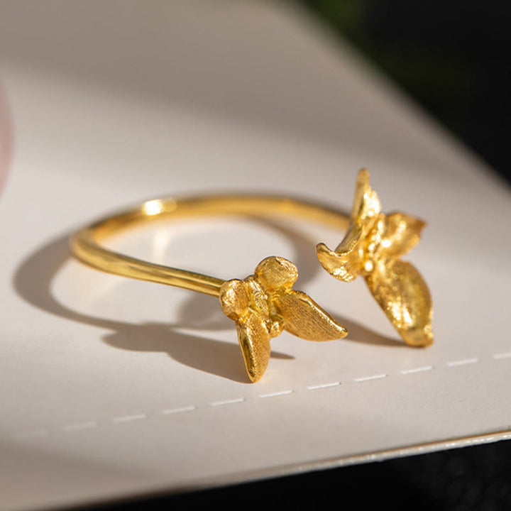 Buddha Stones925スターリングシルバー バタフライラブリング - image 6