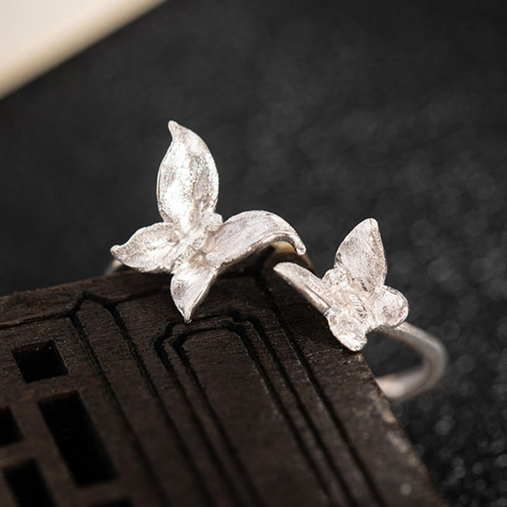 Buddha Stones925スターリングシルバー バタフライラブリング - image 8