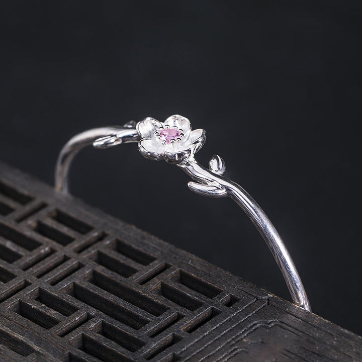 Buddha Stones925スターリングシルバー 桜幸運ブレスレットバングル - image 2