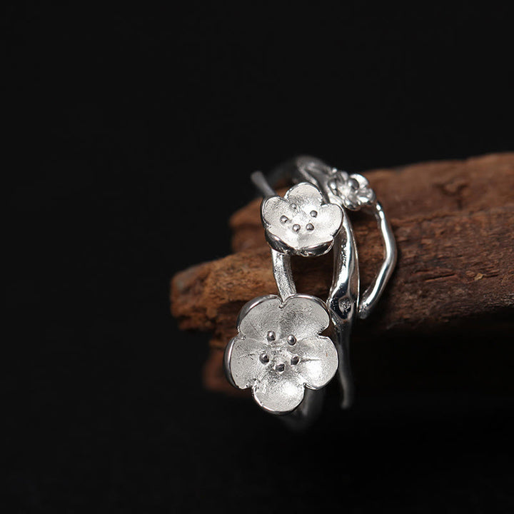 Buddha Stones925スターリングシルバー プラムボッサム バランスリング - image 3