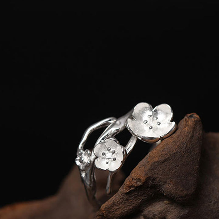 Buddha Stones925スターリングシルバー プラムボッサム バランスリング - image 8