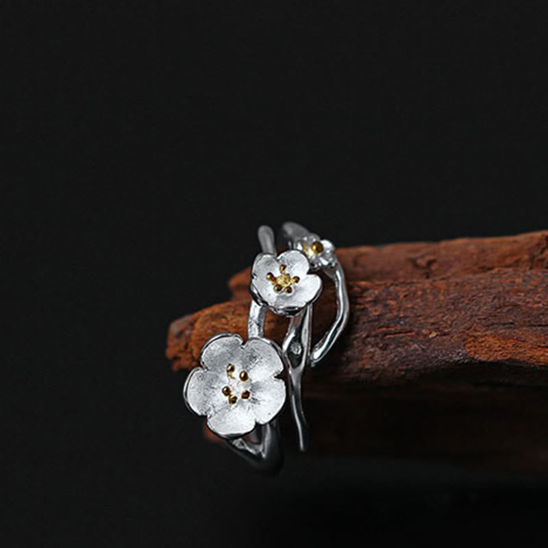 Buddha Stones925スターリングシルバー プラムボッサム バランスリング - image 7