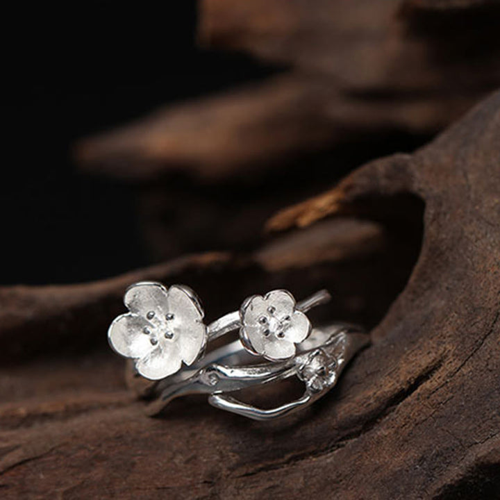 Buddha Stones925スターリングシルバー プラムボッサム バランスリング - image 9