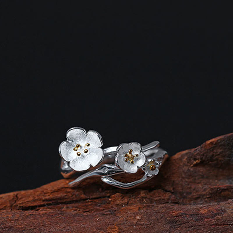 Buddha Stones925スターリングシルバー プラムボッサム バランスリング - image 10