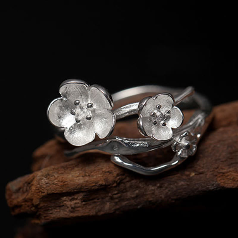 Buddha Stones925スターリングシルバー プラムボッサム バランスリング