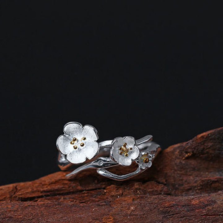 Buddha Stones925スターリングシルバー プラムボッサム バランスリング - image 10