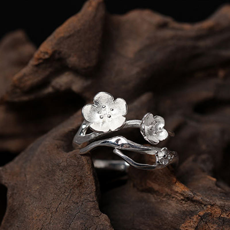 Buddha Stones925スターリングシルバー プラムボッサム バランスリング - image 14