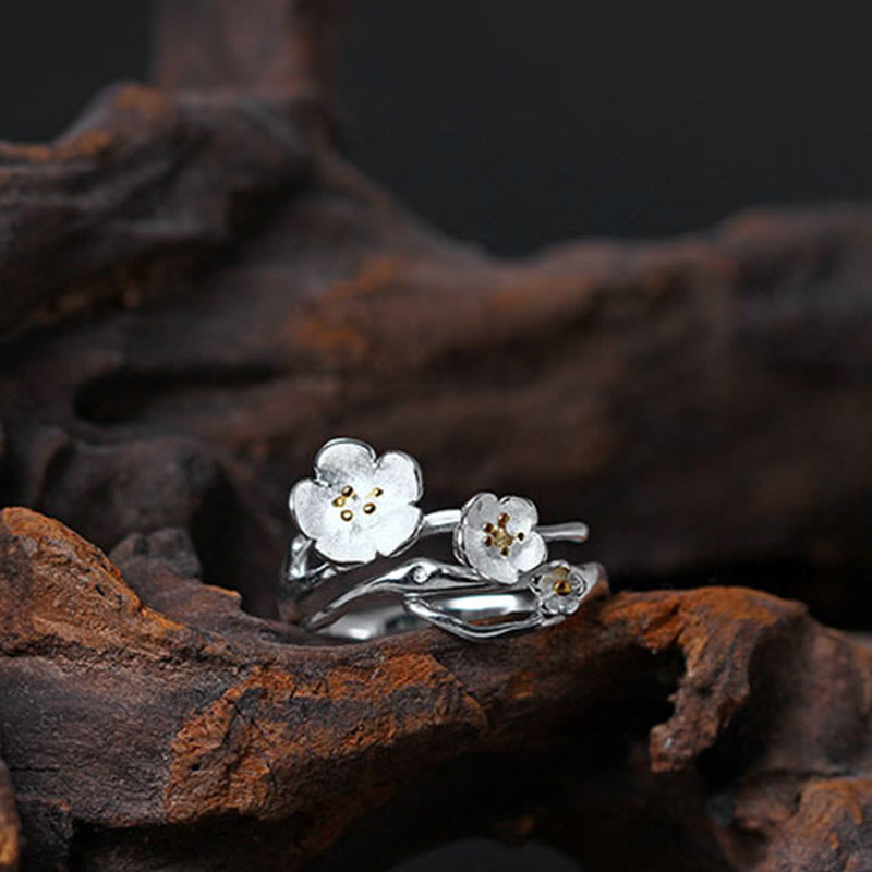 Buddha Stones925スターリングシルバー プラムボッサム バランスリング - image 15