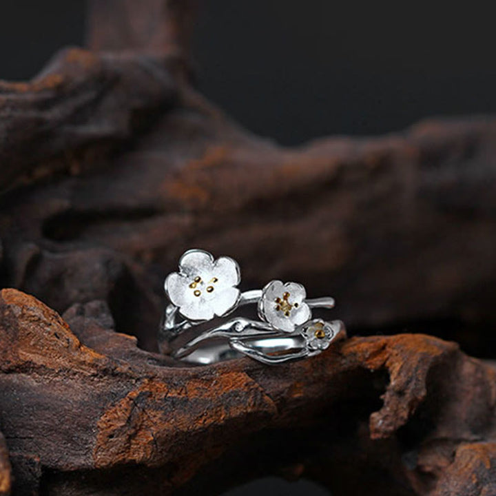 Buddha Stones925スターリングシルバー プラムボッサム バランスリング - image 15