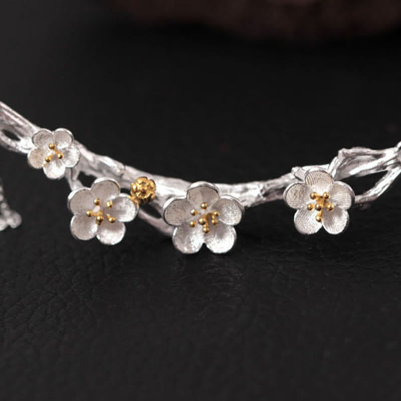 Buddha Stones925スターリングシルバー プラムボッサムプロテクションネックレスペンダント