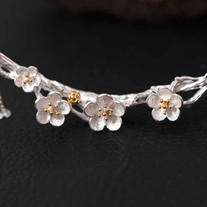 Buddha Stones925スターリングシルバー プラムボッサムプロテクションネックレスペンダント