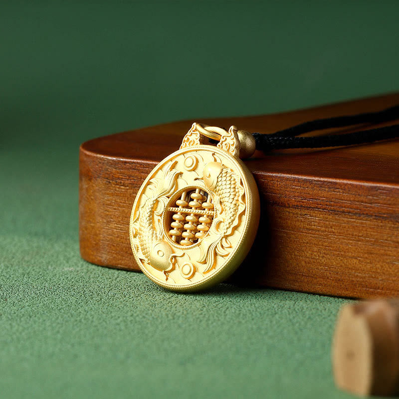Buddha Stones金メッキ銅製 鯉の強さを象徴するネックレスペンダント - image 3