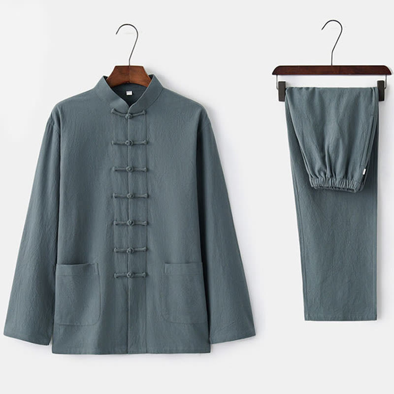 Buddha Stonesカエルボタン 唐草 長袖 シャツ パンツ メンズスーツ - image 15