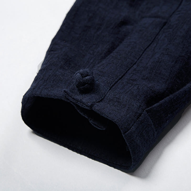 Buddha Stones無地中国唐装コットンリネンジャケットメンズ服 - image 19