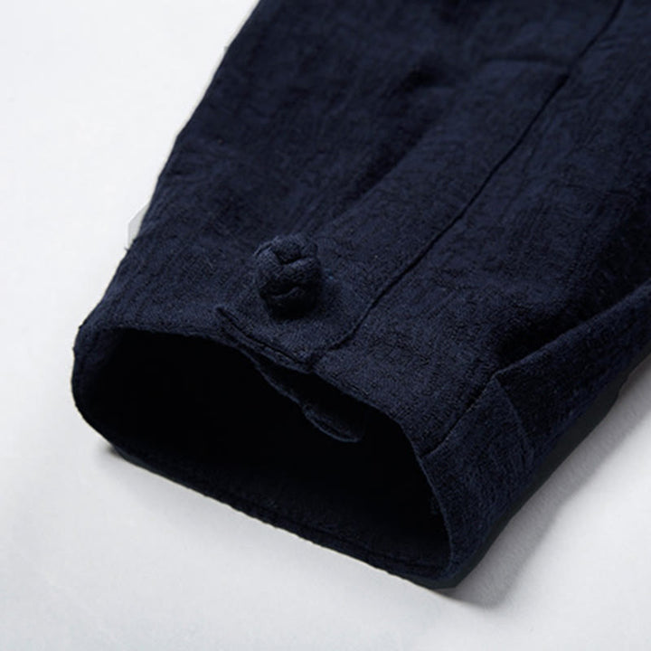 Buddha Stones無地中国唐装コットンリネンジャケットメンズ服 - image 17