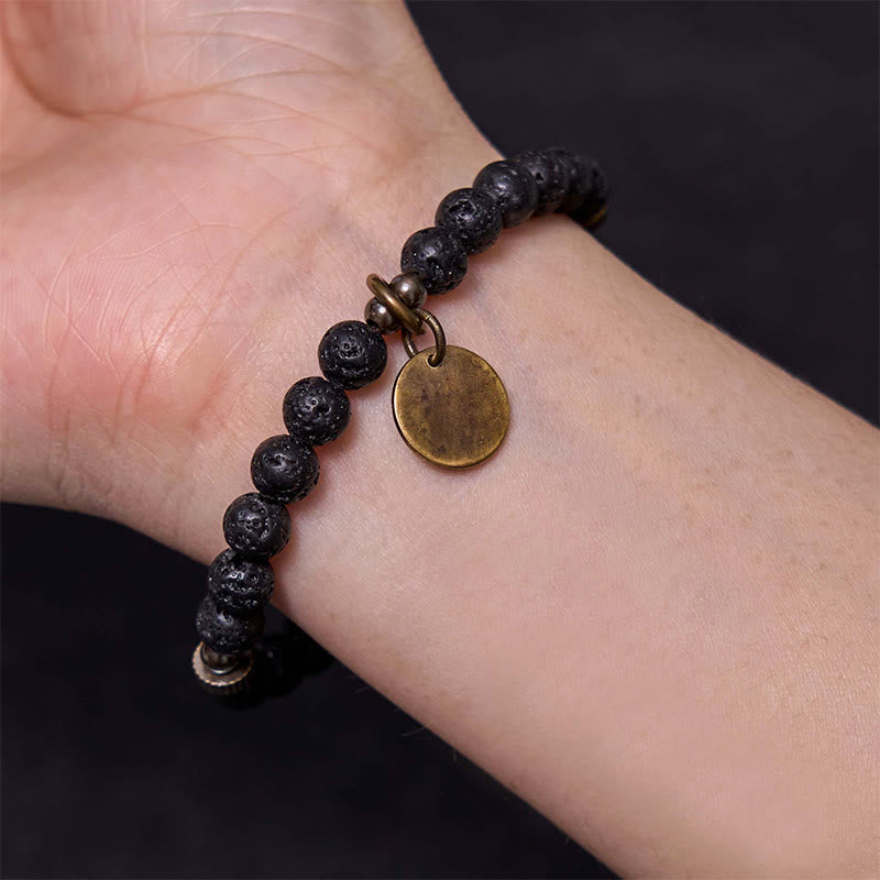Buddha Stones天然溶岩石ビーズ 穏やかなサポート ヒーリングブレスレット - image 8
