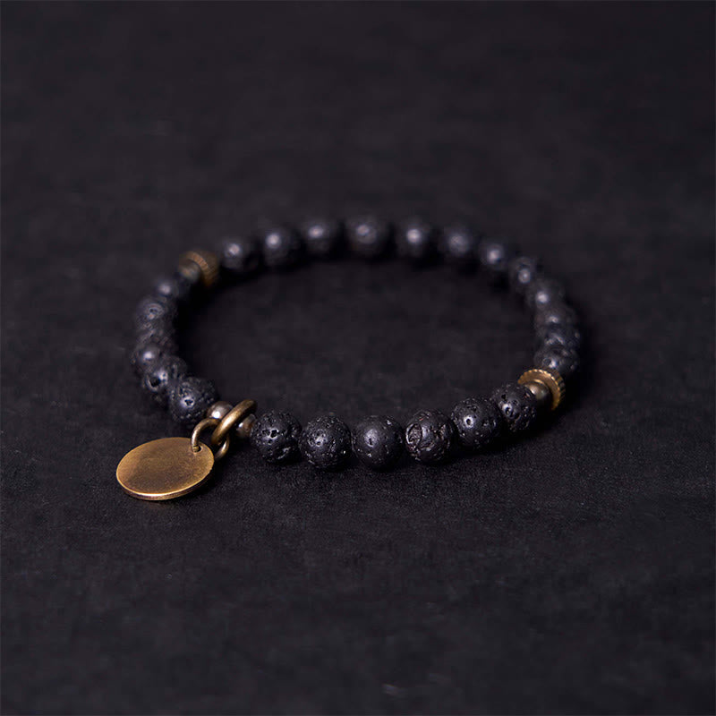 Buddha Stones天然溶岩石ビーズ 穏やかなサポート ヒーリングブレスレット - image 3