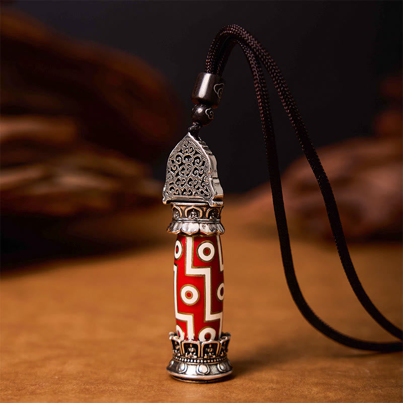 Buddha Stonesチベット薬師如来 九眼天珠 守護ネックレスペンダント