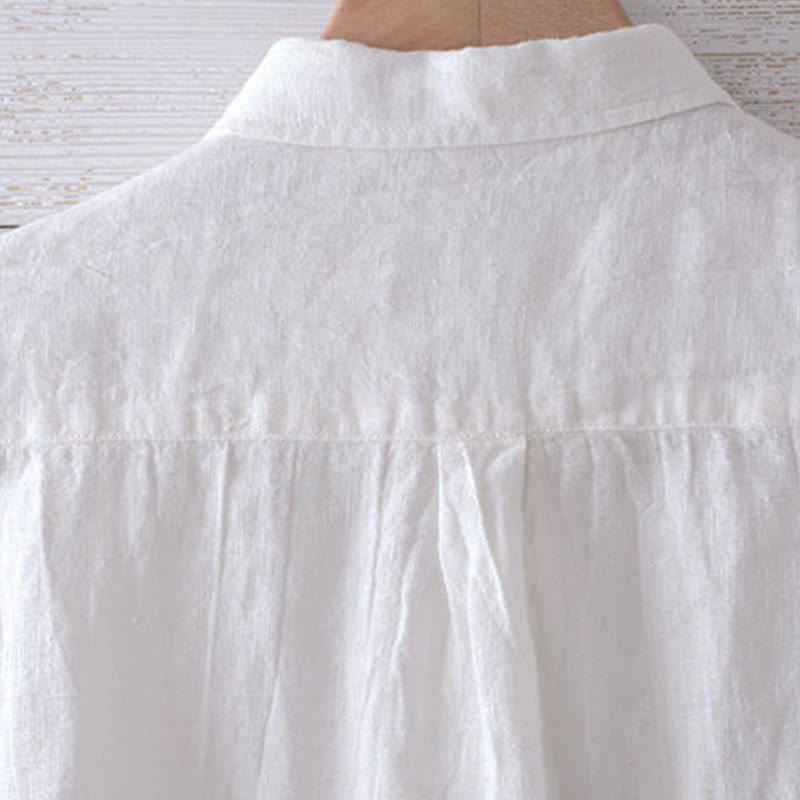 Buddha Stones メンズ 綿麻シャツ 無地 半袖 開襟 涼しい 夏服 カジュアル - image 13