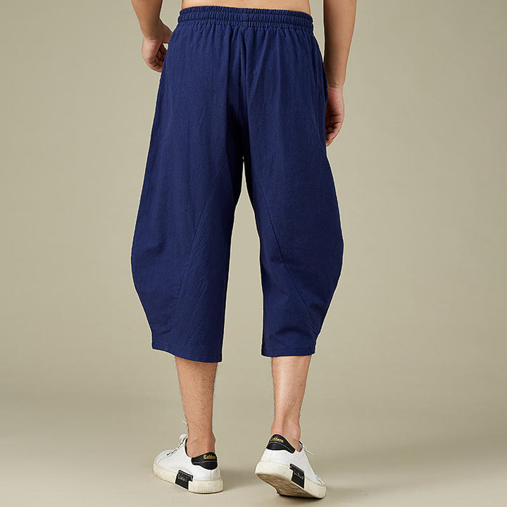 Buddha Stonesカジュアル 無地 メンズ ストレートレッグ ショートパンツ ポケット付き レジャー コットン メンズ パンツ - image 14
