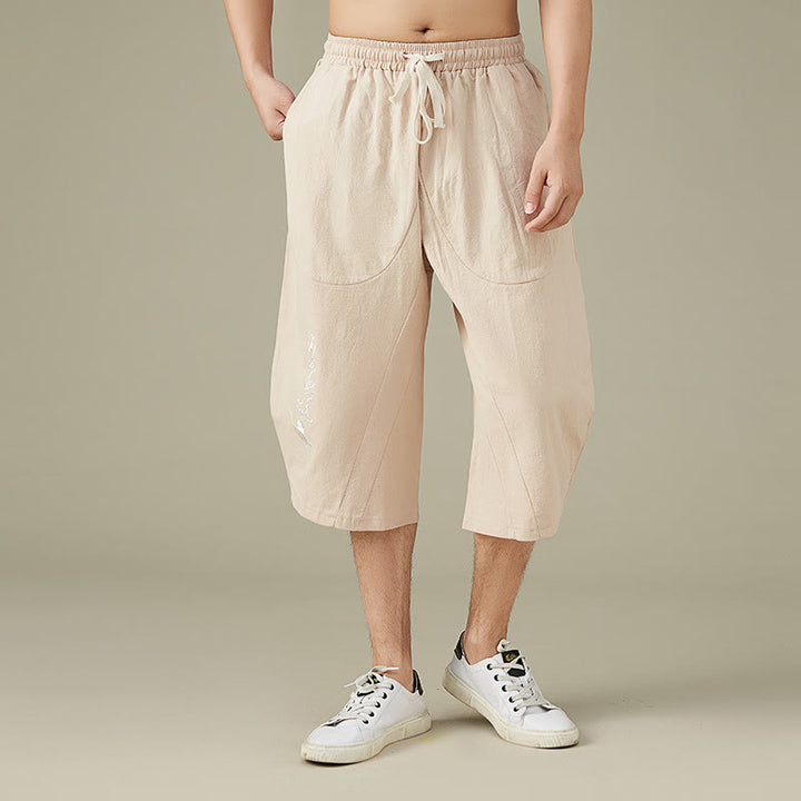 Buddha Stonesカジュアル 無地 レジャー コットン メンズ テーパードパンツ ポケット付き - ピーチパフ - US/UK/AU54、 EU64 (9XL) - image 8