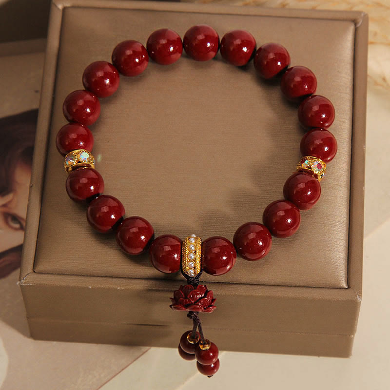 Buddha Stonesの辰砂蓮の祝福チャームブレスレット
