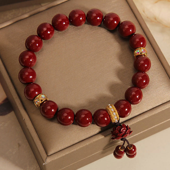 Buddha Stonesの辰砂蓮の祝福チャームブレスレット