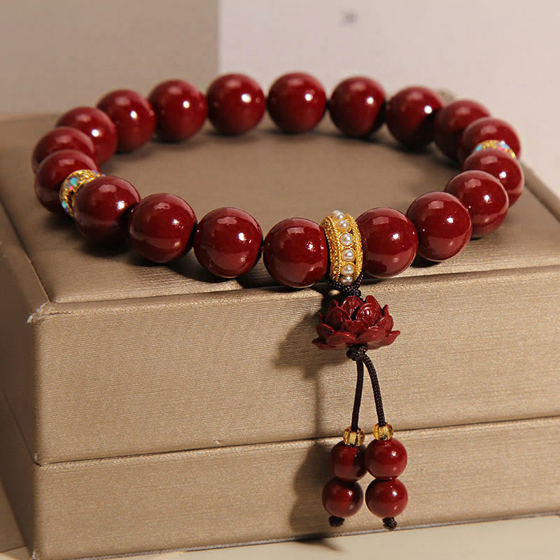 Buddha Stonesの辰砂蓮の祝福チャームブレスレット