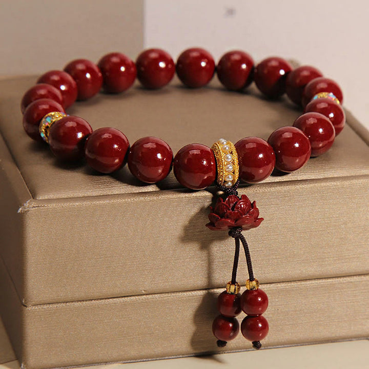 Buddha Stonesの辰砂蓮の祝福チャームブレスレット