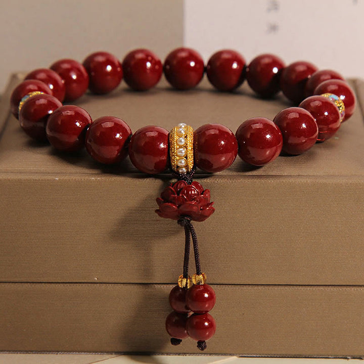 Buddha Stonesの辰砂蓮の祝福チャームブレスレット