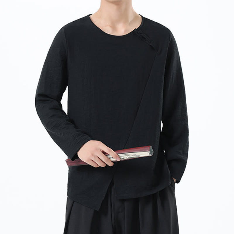 Buddha Stonesメンズ 長袖 ラウンドカラー コンフォート コットンリネン シャツ - image 32