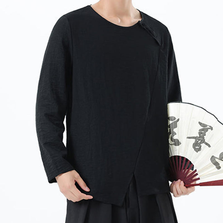 Buddha Stonesメンズ 長袖 ラウンドカラー コンフォート コットンリネン シャツ - image 33