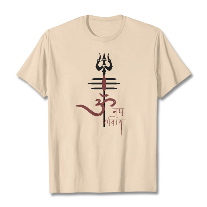 Buddha Stones OM NAMAH SHIVAYA トライデント コットン ティー Tシャツ - ビスク - 2XL - image 18