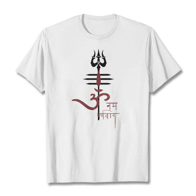 Buddha Stones OM NAMAH SHIVAYA トライデント コットン ティー Tシャツ - 白 - 2XL - image 13