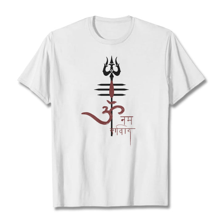Buddha Stones OM NAMAH SHIVAYA トライデント コットン ティー Tシャツ - 白 - 2XL - image 13