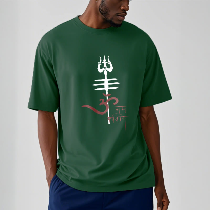 Buddha Stones OM NAMAH SHIVAYA トライデント コットン ティー Tシャツ - image 8