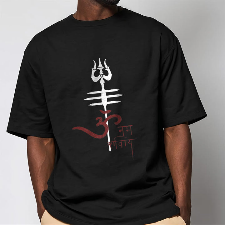 Buddha Stones OM NAMAH SHIVAYA トライデント コットン ティー Tシャツ - image 5