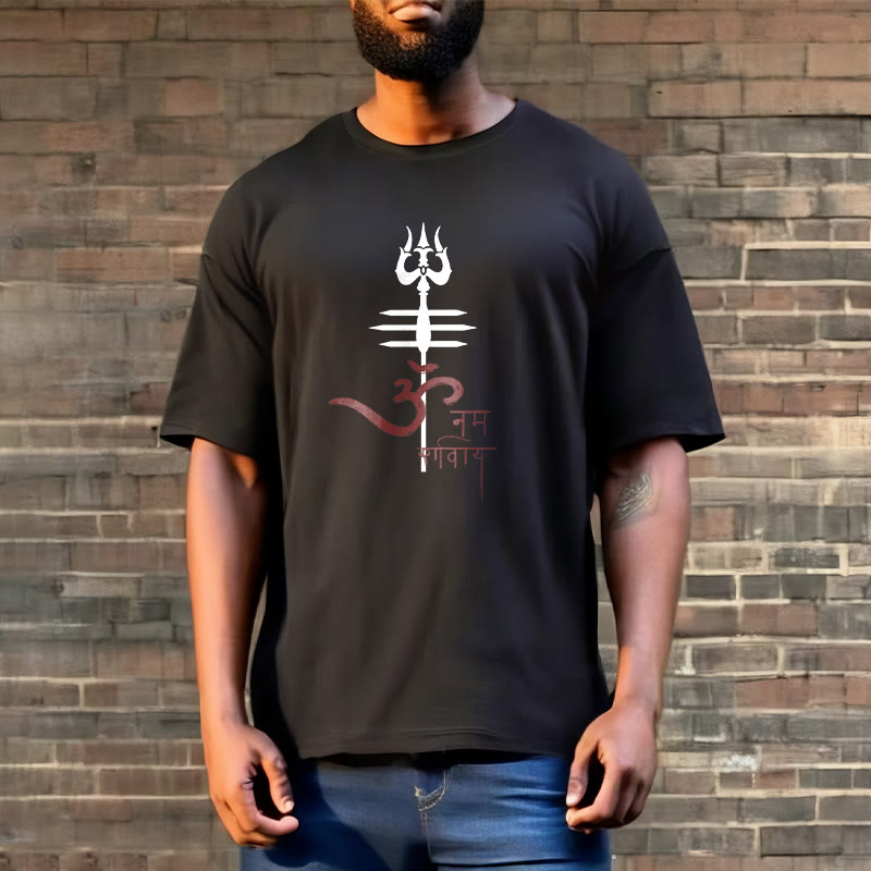 Buddha Stones OM NAMAH SHIVAYA トライデント コットン ティー Tシャツ - image 5