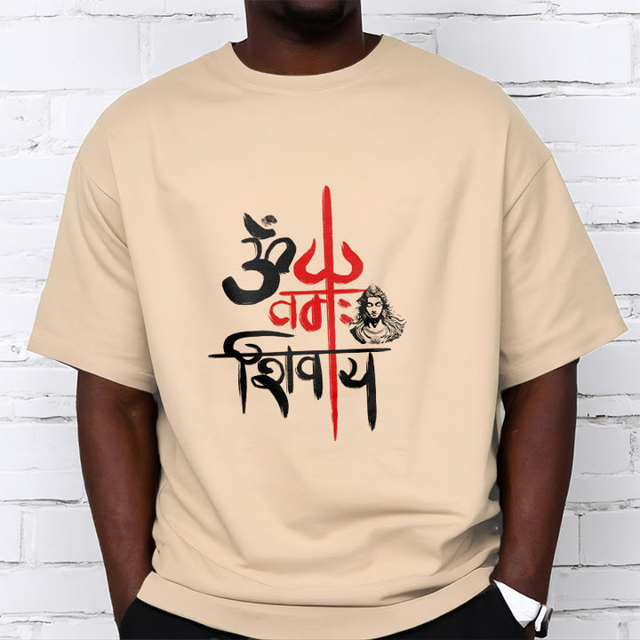 Buddha StonesOM NAMAH SHIVAYA レッドトライデントコットンTシャツ - image 15
