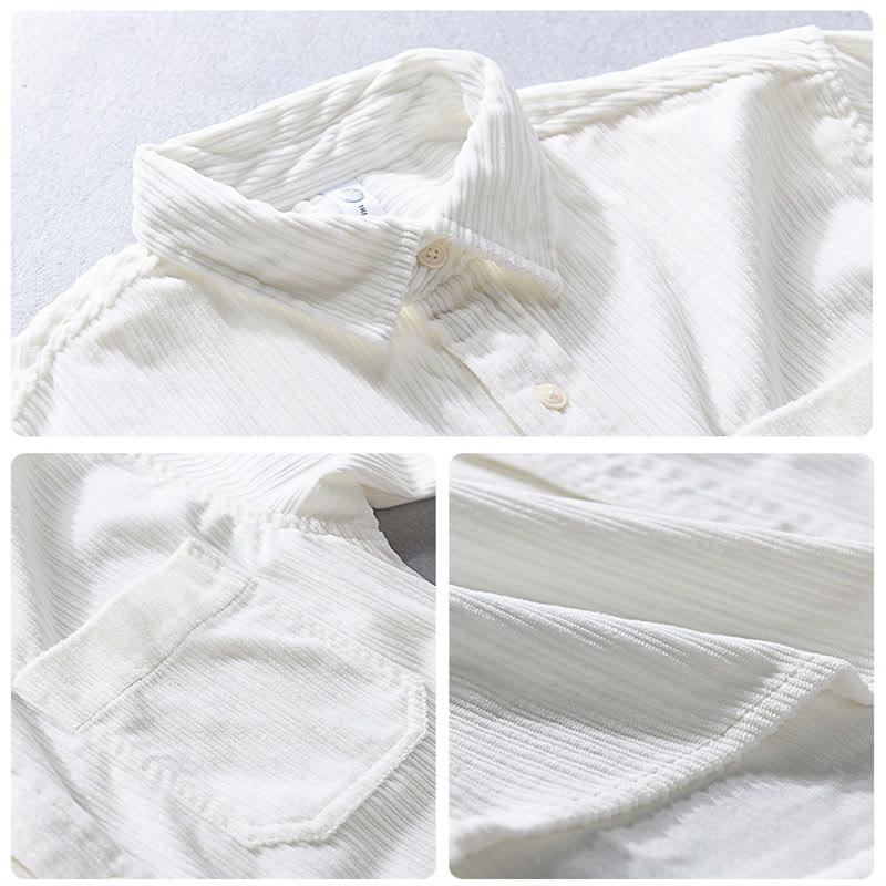 Buddha Stonesメンズ 長袖 ターンダウンカラー ポケット付き コーデュロイ カジュアルシャツ - image 10