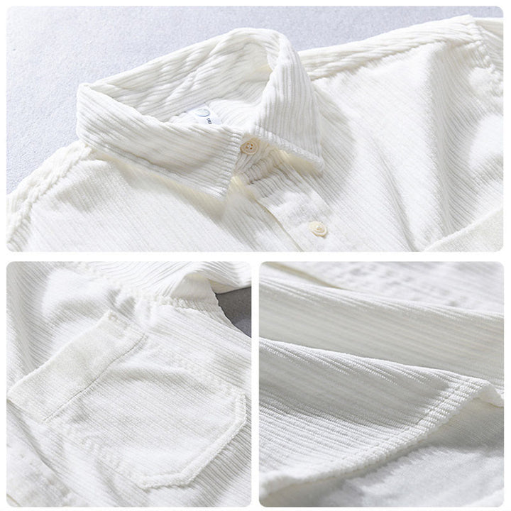 Buddha Stonesメンズ 長袖 ターンダウンカラー ポケット付き コーデュロイ カジュアルシャツ - image 10