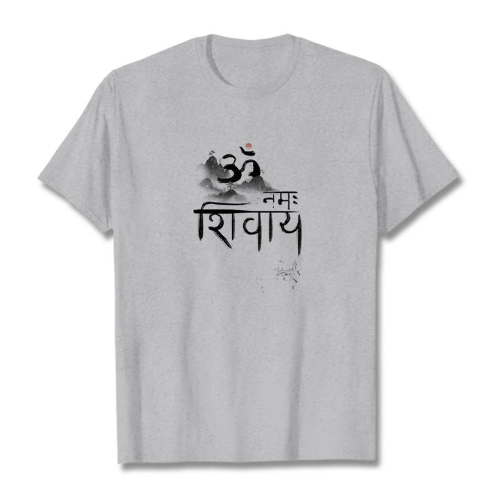 Buddha StonesOM NAMAH SHIVAYA マウンテンコットンTシャツ - ライトグレー - 2XL - image 9