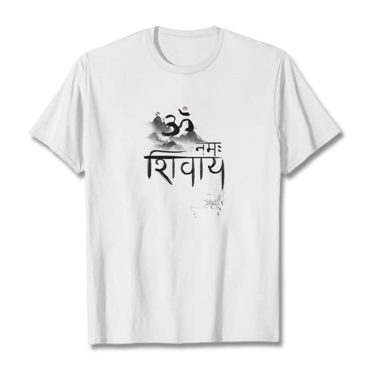 Buddha StonesOM NAMAH SHIVAYA マウンテンコットンTシャツ - 白 - 2XL - image 6