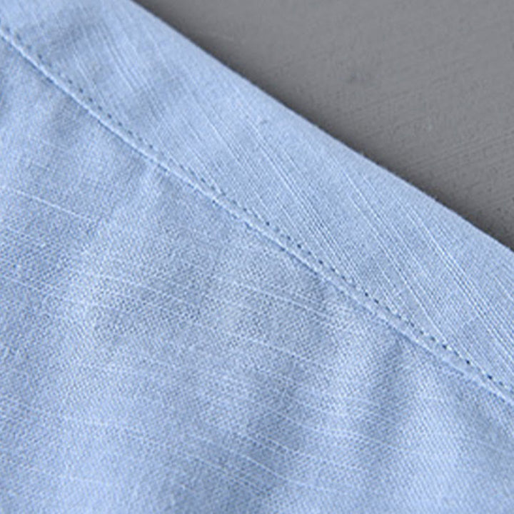 Buddha Stones メンズ 長袖 コットンリネン 無地 スタンドカラー ポケット付き カジュアルシャツ - image 17