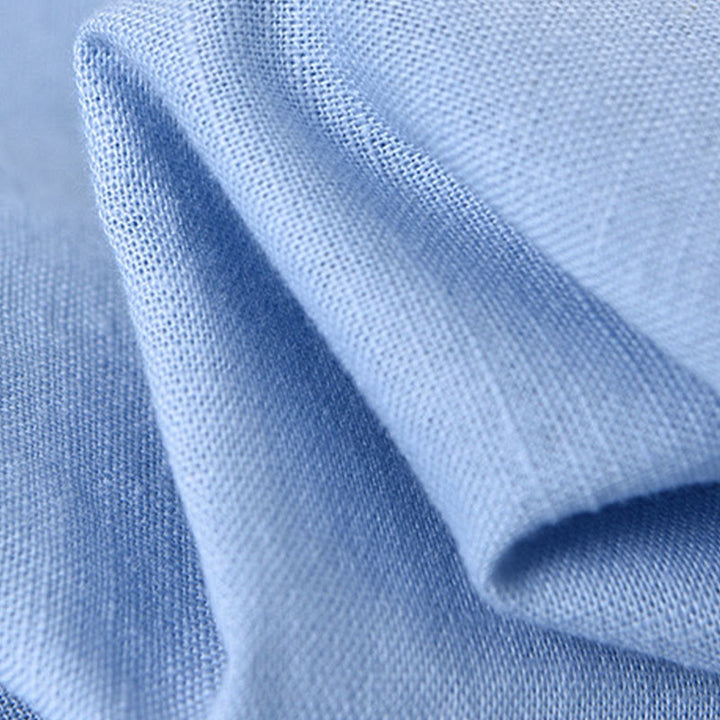 Buddha Stones メンズ 長袖 コットンリネン 無地 スタンドカラー ポケット付き カジュアルシャツ - image 16